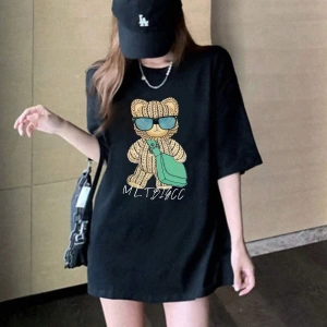 Karikatür ve Grafik tasarım Oversize T-shirt Cartoon/Letter serisi kod274