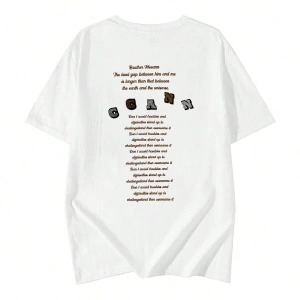 Karikatür ve Grafik tasarım Oversize T-shirt Cartoon/Letter serisi kod278