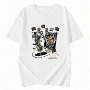 Karikatür ve Grafik tasarım Oversize T-shirt Cartoon/Letter serisi kod278