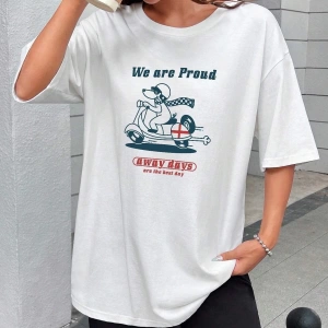 Karikatür ve Grafik tasarım Oversize T-shirt Cartoon/Letter serisi kod279