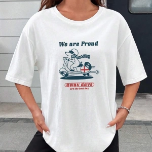 Karikatür ve Grafik tasarım Oversize T-shirt Cartoon/Letter serisi kod279