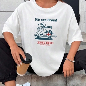 Karikatür ve Grafik tasarım Oversize T-shirt Cartoon/Letter serisi kod279