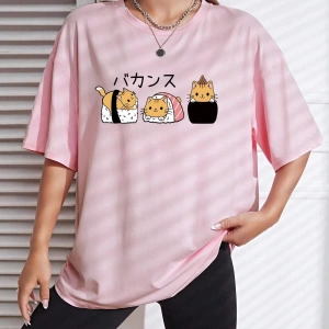 Karikatür ve Grafik tasarım Oversize T-shirt Cartoon/Letter serisi kod285