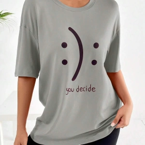 Karikatür ve Grafik tasarım Oversize T-shirt Cartoon/Letter serisi kod296