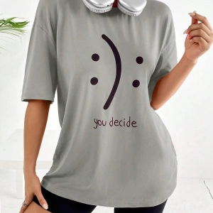 Karikatür ve Grafik tasarım Oversize T-shirt Cartoon/Letter serisi kod296