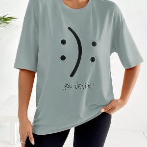 Karikatür ve Grafik tasarım Oversize T-shirt Cartoon/Letter serisi kod297