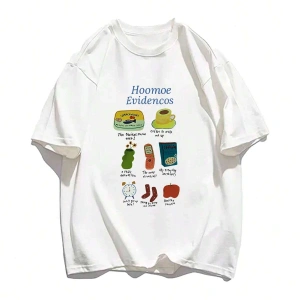 Karikatür ve Grafik tasarım Oversize T-shirt Cartoon/Letter serisi kod299