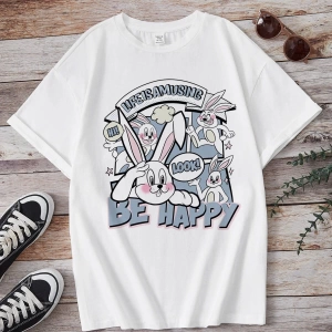 Karikatür ve Grafik tasarım Oversize T-shirt Cartoon/Letter serisi kod3