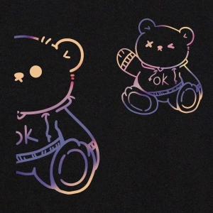 Karikatür ve Grafik tasarım Oversize T-shirt Cartoon/Letter serisi kod305