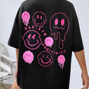 Karikatür ve Grafik tasarım Oversize T-shirt Cartoon/Letter serisi kod306