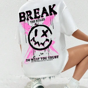 Karikatür ve Grafik tasarım Oversize T-shirt Cartoon/Letter serisi kod308