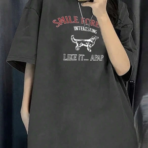 Karikatür ve Grafik tasarım Oversize T-shirt Cartoon/Letter serisi kod325