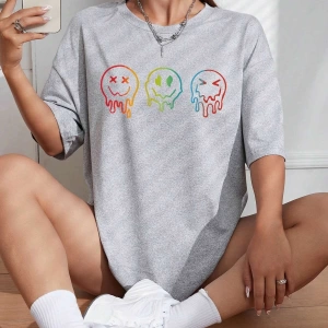 Karikatür ve Grafik tasarım Oversize T-shirt Cartoon/Letter serisi kod328