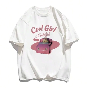 Karikatür ve Grafik tasarım Oversize T-shirt Cartoon/Letter serisi kod329