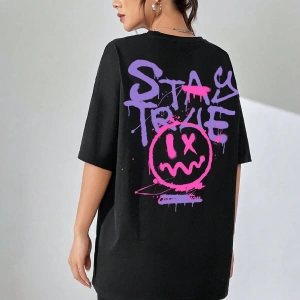Karikatür ve Grafik tasarım Oversize T-shirt Cartoon/Letter serisi kod33