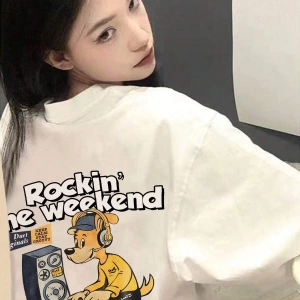 Karikatür ve Grafik tasarım Oversize T-shirt Cartoon/Letter serisi kod336
