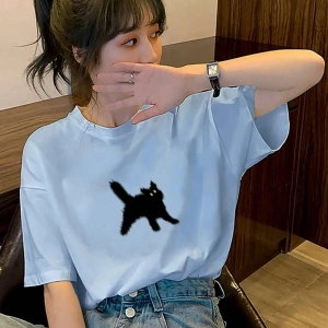 Karikatür ve Grafik tasarım Oversize T-shirt Cartoon/Letter serisi kod337