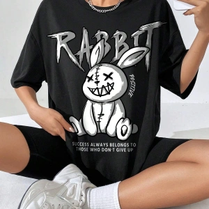 Karikatür ve Grafik tasarım Oversize T-shirt Cartoon/Letter serisi kod34