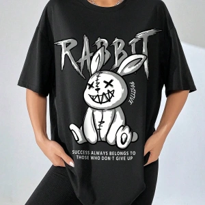 Karikatür ve Grafik tasarım Oversize T-shirt Cartoon/Letter serisi kod34
