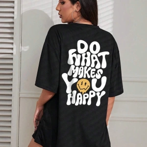 Karikatür ve Grafik tasarım Oversize T-shirt Cartoon/Letter serisi kod345