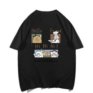 Karikatür ve Grafik tasarım Oversize T-shirt Cartoon/Letter serisi kod346