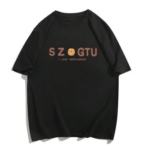 Karikatür ve Grafik tasarım Oversize T-shirt Cartoon/Letter serisi kod346