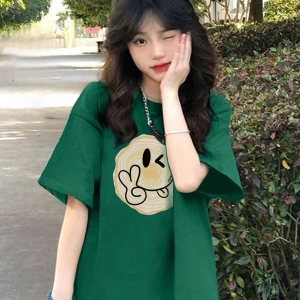 Karikatür ve Grafik tasarım Oversize T-shirt Cartoon/Letter serisi kod355