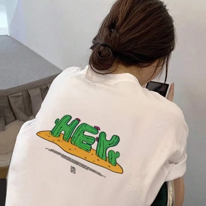 Karikatür ve Grafik tasarım Oversize T-shirt Cartoon/Letter serisi kod356