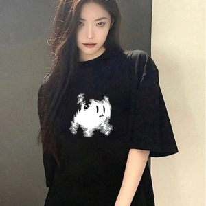 Karikatür ve Grafik tasarım Oversize T-shirt Cartoon/Letter serisi kod364