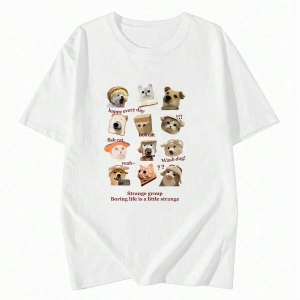 Karikatür ve Grafik tasarım Oversize T-shirt Cartoon/Letter serisi kod367