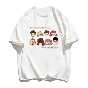 Karikatür ve Grafik tasarım Oversize T-shirt Cartoon/Letter serisi kod374