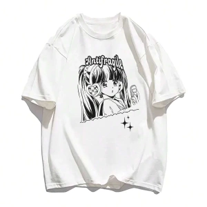 Karikatür ve Grafik tasarım Oversize T-shirt Cartoon/Letter serisi kod376