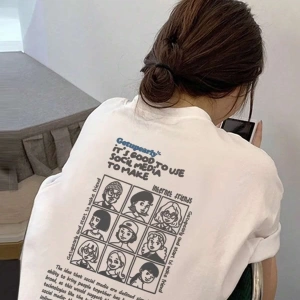 Karikatür ve Grafik tasarım Oversize T-shirt Cartoon/Letter serisi kod379