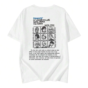 Karikatür ve Grafik tasarım Oversize T-shirt Cartoon/Letter serisi kod379
