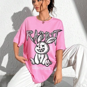 Karikatür ve Grafik tasarım Oversize T-shirt Cartoon/Letter serisi kod38