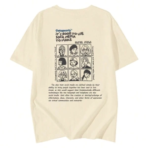 Karikatür ve Grafik tasarım Oversize T-shirt Cartoon/Letter serisi kod380