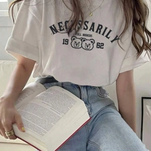 Karikatür ve Grafik tasarım Oversize T-shirt Cartoon/Letter serisi kod384
