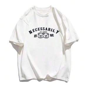 Karikatür ve Grafik tasarım Oversize T-shirt Cartoon/Letter serisi kod384