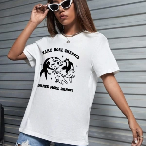 Karikatür ve Grafik tasarım Oversize T-shirt Cartoon/Letter serisi kod392