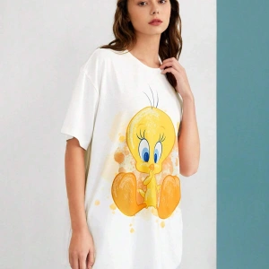 Karikatür ve Grafik tasarım Oversize T-shirt Cartoon/Letter serisi kod393