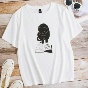Karikatür ve Grafik tasarım Oversize T-shirt Cartoon/Letter serisi kod401