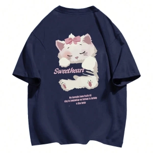 Karikatür ve Grafik tasarım Oversize T-shirt Cartoon/Letter serisi kod410