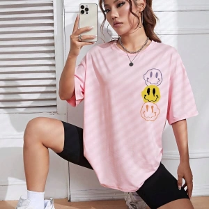 Karikatür ve Grafik tasarım Oversize T-shirt Cartoon/Letter serisi kod44