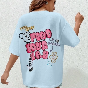 Karikatür ve Grafik tasarım Oversize T-shirt Cartoon/Letter serisi kod441