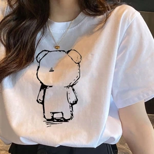 Karikatür ve Grafik tasarım Oversize T-shirt Cartoon/Letter serisi kod443