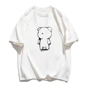 Karikatür ve Grafik tasarım Oversize T-shirt Cartoon/Letter serisi kod443