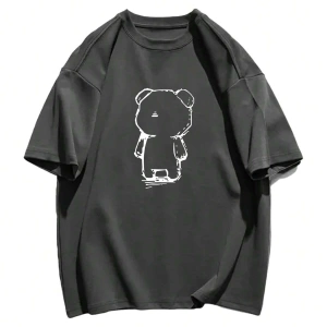 Karikatür ve Grafik tasarım Oversize T-shirt Cartoon/Letter serisi kod445