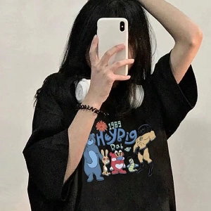Karikatür ve Grafik tasarım Oversize T-shirt Cartoon/Letter serisi kod457