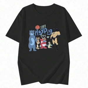 Karikatür ve Grafik tasarım Oversize T-shirt Cartoon/Letter serisi kod457