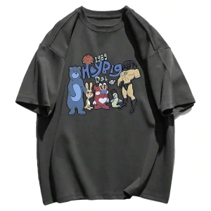 Karikatür ve Grafik tasarım Oversize T-shirt Cartoon/Letter serisi kod459